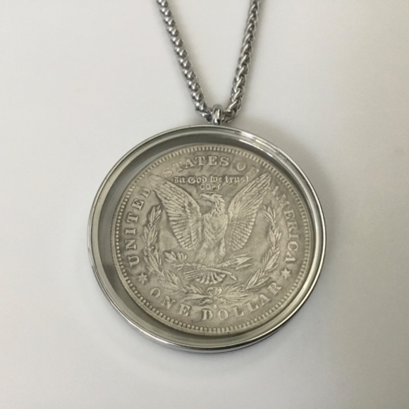 Queen Punk Skull Mohawk Coin & Stainless Locket + 60cm Wheat Link Chain - Picture 8 of 9